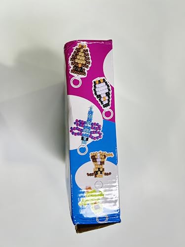 Funtopia Beads for Crafts, Pony Beads Keychain Making Kit, Bead Pets Art Crafts for Kids Beginners, Birthday Party DIY Craft for Girls Boys (1500 Beads, 30 Designs) - Image 10