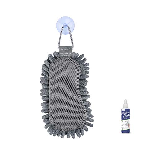 LOUKIN Shag Dry Erase Erasers, Microfiber Whiteboard Eraser, Washable Glass Board Eraser, Free 3.4 oz Whiteboard Cleaner Included, for Classroom, Home and Office Use