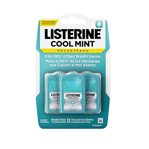 Listerine PocketPaks Cool Mint Breath Strips, Portable Pocket-Sized Oral Care Mouth Freshener,...