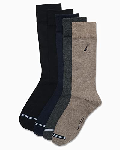 Nautica Mens Dress Socks - 5 Pack Breathable Comfort Stretch Crew-Length Work Socks for Men for Business Formal Wear (6-12.5)3