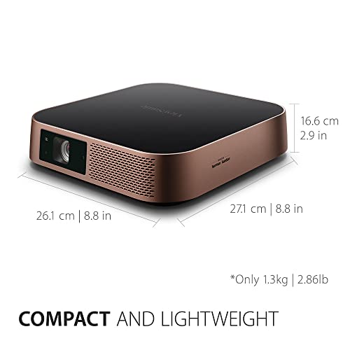 ViewSonic M2 Full HD Smart Portable LED Projector for Gaming, Family & Home Entertainment with WiFi Bluetooth and Harman Kardon Audio - Metallic Bronze - Image 7