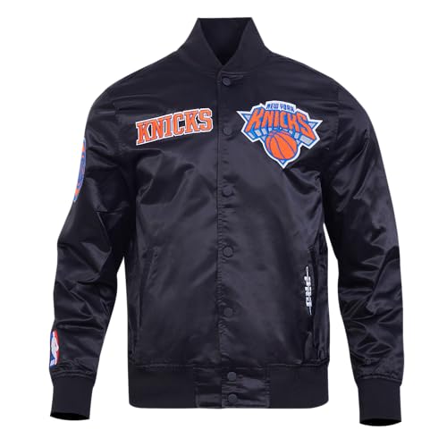 Pro Standard Mens NBA New York Knicks Souvenir Satin Jacket Black M