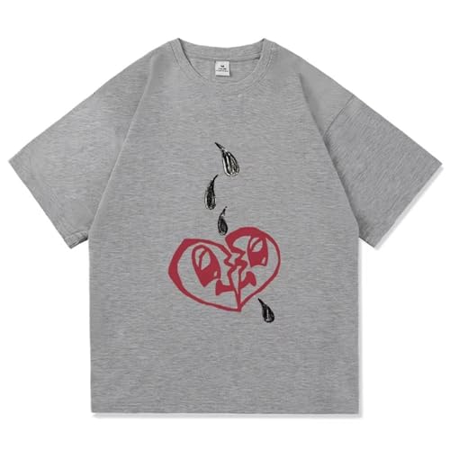 Damiano David Funny Little Fears T Shirt Harajuku Cotton Men Women Hip-hop Streetwear Summer Casual Clothing-Grey||m Damiano David Funny Little Fears T Shirt Harajuku Cotton Men Women Hip-hop Streetwear Summer Casual Clothing-Grey||m