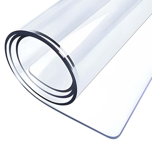Protector de mantel de PVC transparente de 1 mm duradero para escritorios de madera 2