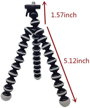 Asien (TM) Octopus Tripod with Adapter for Gopro Hero 3+/3/2/1 - Black + White