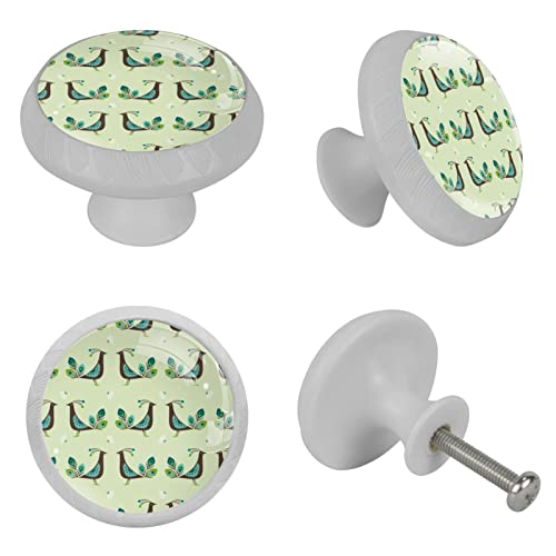 Boutons de commode fluorescents et design paon pour placard - 5