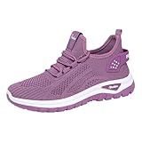 Zapatillas Deportivas Mujer Sneakers Mujer Ligeras con Suela Blanda Y Malla Zapatillas Ortopedicas Eleganti Primavera Outdoor Deportivas 24 Horas Trabajo Gimnasio Womens Trainers Púrpura 36