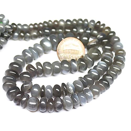 Perles pierre de lune grise rondelles lisses 6mm 10mm pour cadeaux d'anniversaire faits main