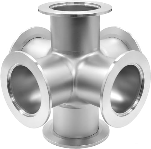 AVCRAY Cross 6-Way KF-50 Vacuum Fittings, ISO-KF Flange Size NW-50, Stainless Steel Adapter Vacuum Oven Fitting (KF50)