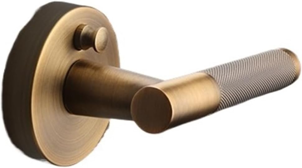 American Simple Black Bathroom Lock Home Interior Door Handle Wooden Knurled Privacy(Pure White)