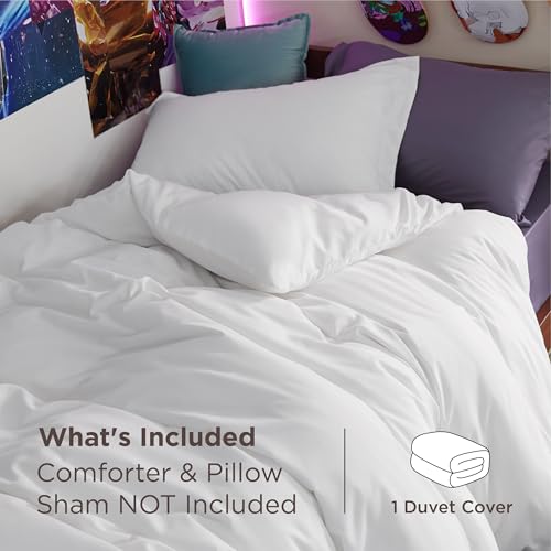 Image of Bedsure Duvet Cover Twin /Twin XL Size - Only Includes 1 Duvet Cover (68 inchx90 inch), Hotel Luxury Soft Double Brushed All Season Bedding for Kids & Adults, White (No Comforter, No Pillow Shams)