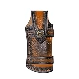 Pocket Knife Sheath,Knife Sheath for Belt,Pocket Knife Case for Folding Knife - Durable Leather Desi