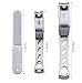 Keiby Citom Nail Clippers with 360-Degree Rotating Head - Stainless Steel Fingernails and Toenails Cutter Lagre and Small Sizes (Silver)