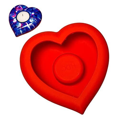 Heart Mold - Tea Light Candle Holder Silicone - By Happy Dotting Company - Rock Painting - Tea-Light Molds - Valentines Day Crafts - Gypsum Casting – Dotting Mandala Art Diy & Creative Projects #TOP5