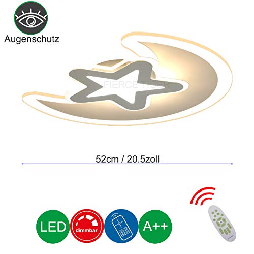 Preisvergleich Produktbild Kinderzimmerlampe mit Augenschutz LED Deckenleuchte / Deckenlampe Dimmbar Schlafzimmerlampe LED Fernbedienung Modern Design Kronleuchter Decke Wohnzimmerlampe Esstischlampe Küche Flur Bad Lampen (L52cm)