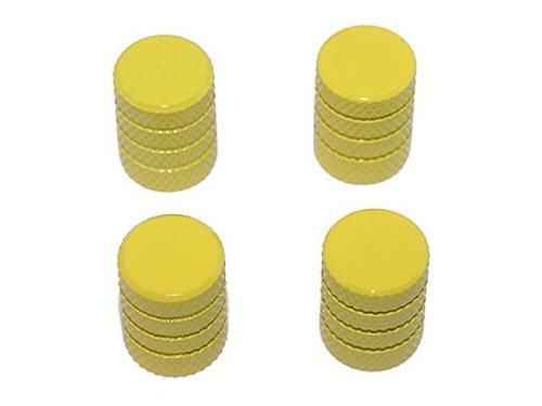 Tire Rim Wheel Aluminum Valve Stem Caps - Yellow Color