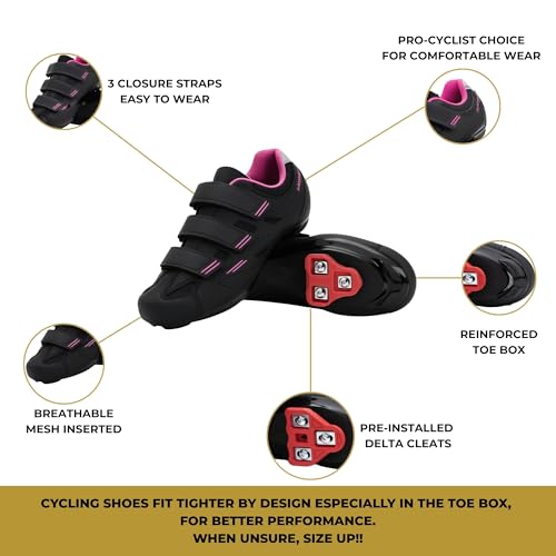 Image of Tommaso Pista Peloton Shoes for Women - Ready to Ride with Pre-Installed Delta Cleats for Indoor Bikes & Cycles - Explore Variety Cycling Shoes & Bike Accessories