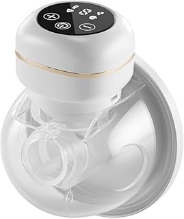 Hosioe Bomba tira leite portátil portátil Bomba tira leite mãos livres 3 modos 9 níveis de sucção Baixo ruído com flange de silicone de 26 mm Capacidade de armazenamento de 150 ml para amamentaçãob411