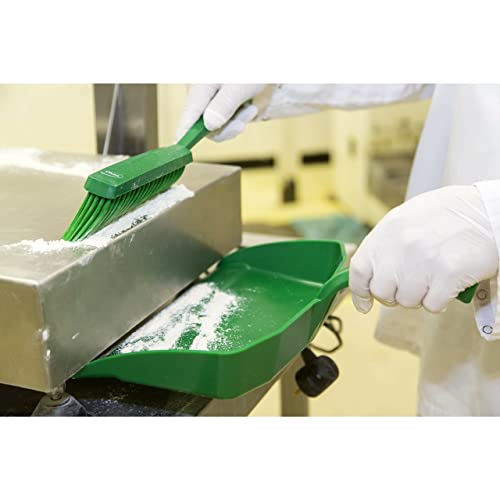 Image of Vikan 45872 Bench Cleaning Brush, Polypropylene /Polyester Soft Bristle Dustpan Brush & Sweeper With Handle, 14-Inch, Green