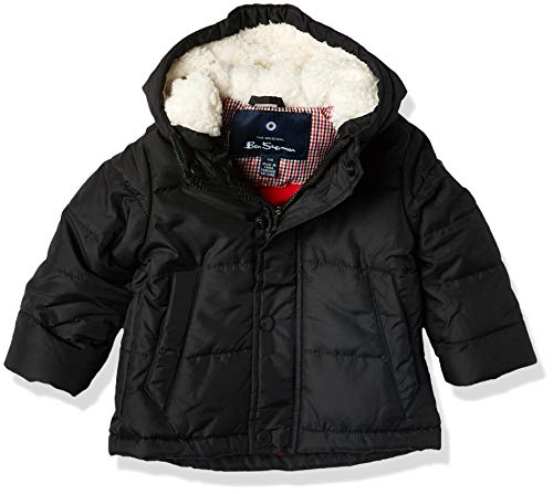 Ben sherman baby boys puffer jacket, solid black, 24m