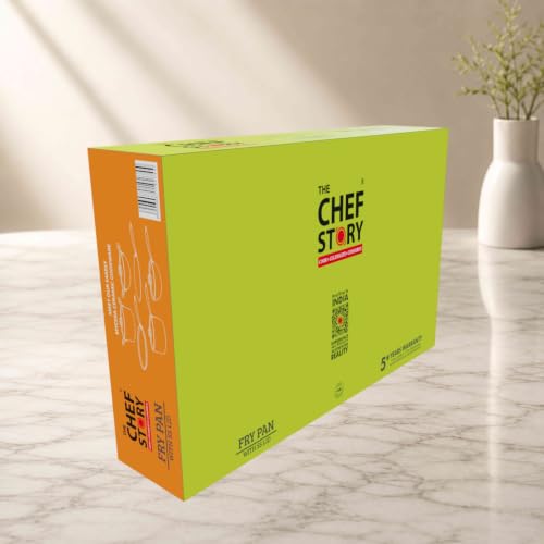 Image of The Chef Story Mycera Quantaseal Ceramic Coated Fry Pan with SS Lid | 22cm | PFOA & PFAS Free | TUV Rheinland & BIS Certified | Non-Stick | Gas & Induction Compatible | Green | 5-Year Warranty