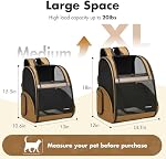 Cat Carrier Backpack Dog Backpack Carrier, Breathable Portable Soft Pet Carrier up to 20 LBS for Medium/Large Cats, Small Dogs | Foldable Travel Backpack for Hiking, Camping（Brown-XL）