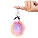Tatuo 3 Pieces Unicorn Pattern Fluffy Keychain Cute Fur Key Ring Pompom Key Chain Bag Backpacks Hanging Pendant for Women Girls