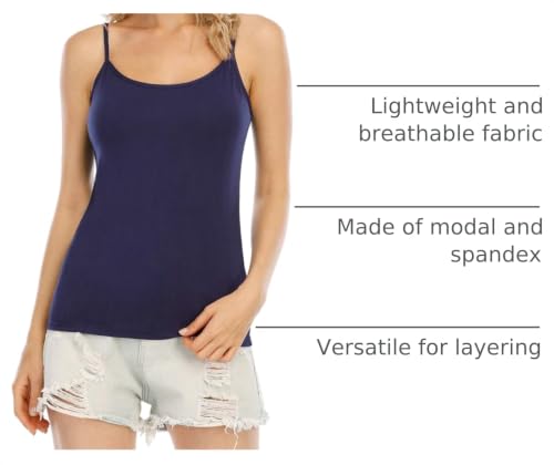 Image of Orrpally Basic Cami Tank Tops Women Lightweight Camisole Stretch Tank Top Adjustable 4-Pack