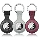 Wanme 3 Stück Hülle für Apple AirTag Anhänger mit Schlüsselanhänger, AirTags Silikon Tragbar Keyring Abdeckung, Schutzhülle für Apple AirTag Case Tracker (Schwarz+Burgund+Grau)