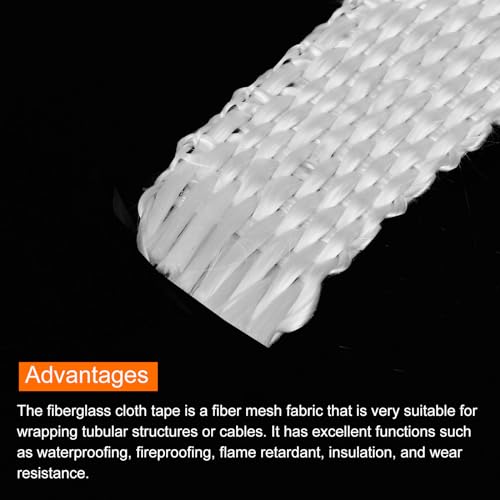 Image of MECCANIXITY 1pcs Fiberglass Cloth Tape 30m(33 Yard) x30mmx3mm E Glass Fiber Fiberglass Mesh Glass Fiber Mesh Woven Fiberglass Fabrics Insulation Tape for Reinforcement Repair