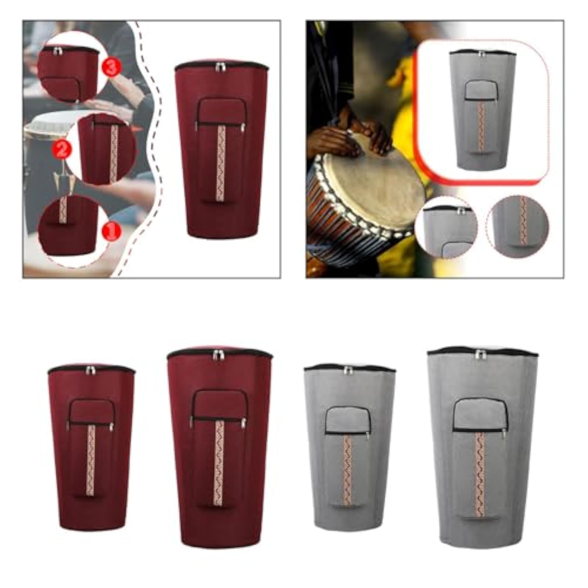 Djembe Bag Anti Collision Adjustable Shoulder Straps
