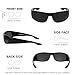 WISTON Wrap Around Sunglasses for Men Women Super Dark Blackout Sunglasses for Sensitive Eyes UV400 Protection W8005 Dark Black