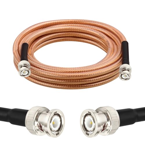 Câble coaxial BNC anti-perte de signal RG8X flexible 50 Ohm pour corriger les coupures CCTV 4,6m