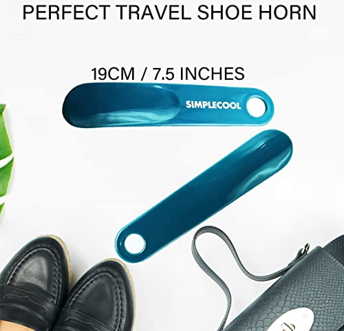 Simplecool Plastic Shoe Horn, Portable Travel Shoe Horns. Durable Shoe Spoon Shoe Helper For Men Women Seniors Kids. (Blue/7.5") #TOP4
