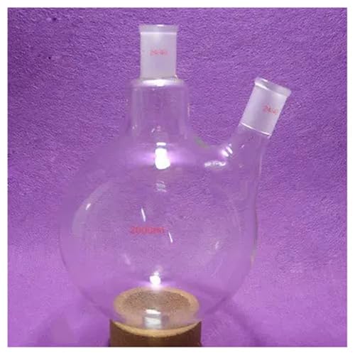 Ballon en verre à fond rond 2 cols pour équipements et fournitures de laboratoire