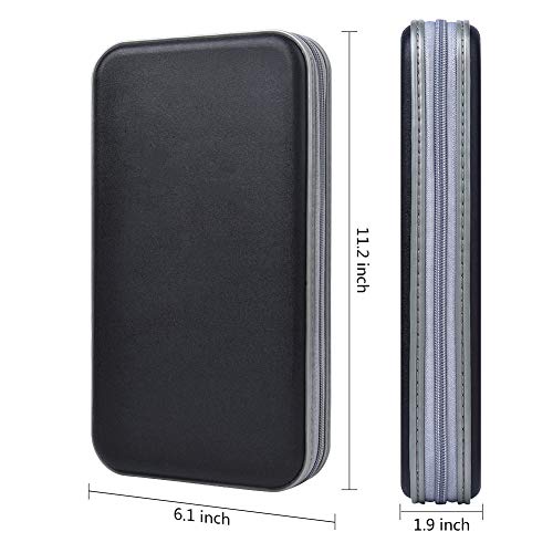 Alavisxf Xx Cd Holder, 72 Capacity Cd/Dvd Case Holder Portable Wallet Storage Organizer Hard Plastic Protective Storage Holder For Car Travel(72 Capacity, Black 72) #TOP5