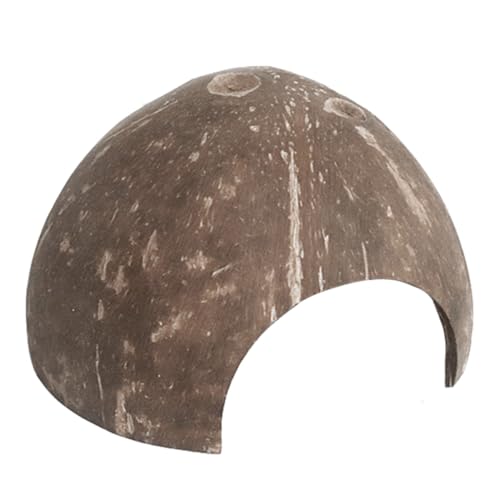 OHPHCALL Reptilienunterkunft aus Kokosnussschale mit Sicherem Versteck und Natürlichem Design Kleiner Unterschlupf für Spinnen und Eidechsen im Terrarium