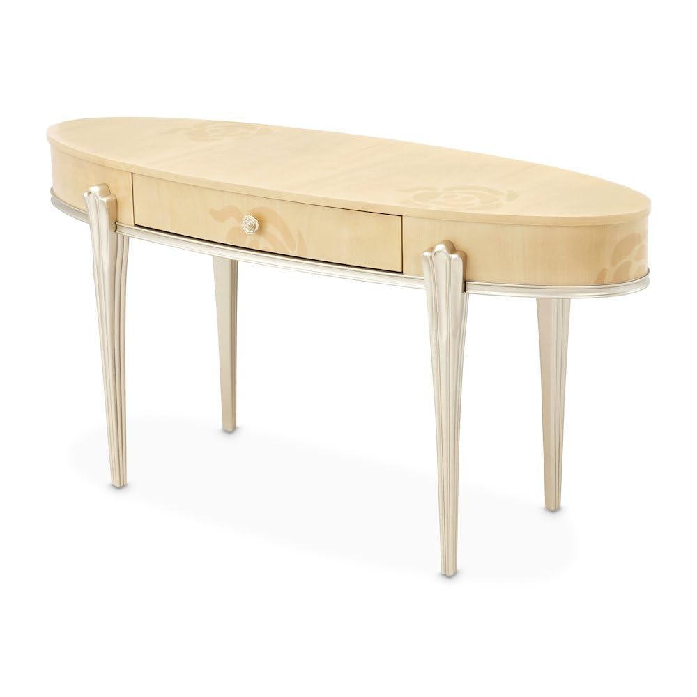 Camellia Field Caramel Vanity Desk by Michael Amini – Solid; Manufactured Wood, Caramel, Model N9090058-134