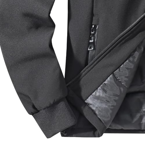 TONY BACKER Giacca Uomo Invernale Softshell Impermeabile Antivento con Cappuccio Staccabile, Giubbotto Cappotto Casual Trekking 3510