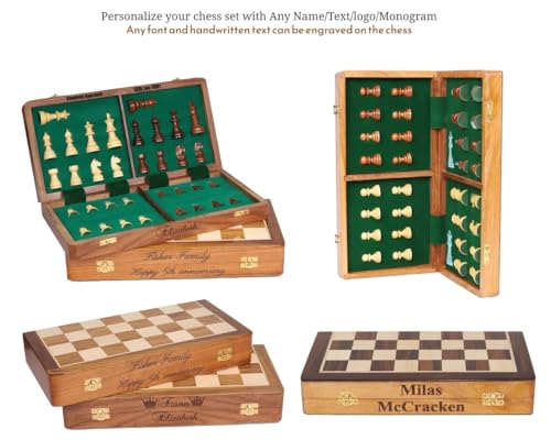 Set De Ajedrez Magnético De Madera Plegable miniatura 2