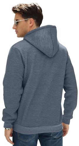 CTU Mens Hoodies Fleece Sweatshirt Plain Hoody Pullover Hooded Button Shirt with Kangaroo Pocket - Image 5