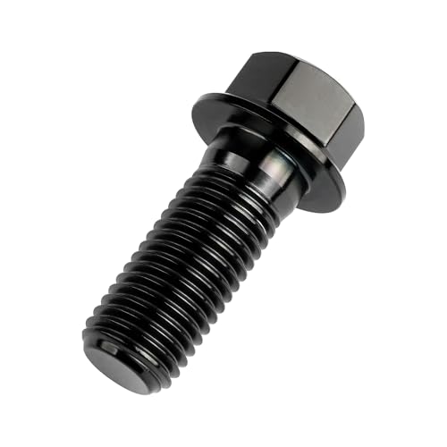 Image of Titanium Bolt M12 30 35 40 45 50 55 60 65 70 75 80 85 90mm Hex Small Flange Head for Motorcycle Car Modification Pack of 4 (M12x30mm Pitch 1.25, Black)
