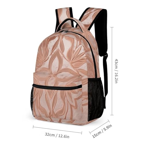 Rose Gold Backpack Set Lightweight Bag Lunch Box Pencil Bags for Women Men Bookbags 3 in 12
