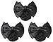 XINGZI 3 Pcs Lady Women Girls Black Bowknot Decor Snood Net Barrette Hair Clip Bun Hair Cover Hair Holder Clamp for Postal Bank Hotel Business Work Hair Accessories (Black)