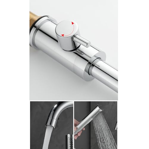 Mitigeur bain douche cascade à poignée rotative 360 en laiton LWX