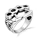 WithLoveSilver 925 Sterling Silver Fight Brass Knuckle Duster with Skull Head Ring (9)