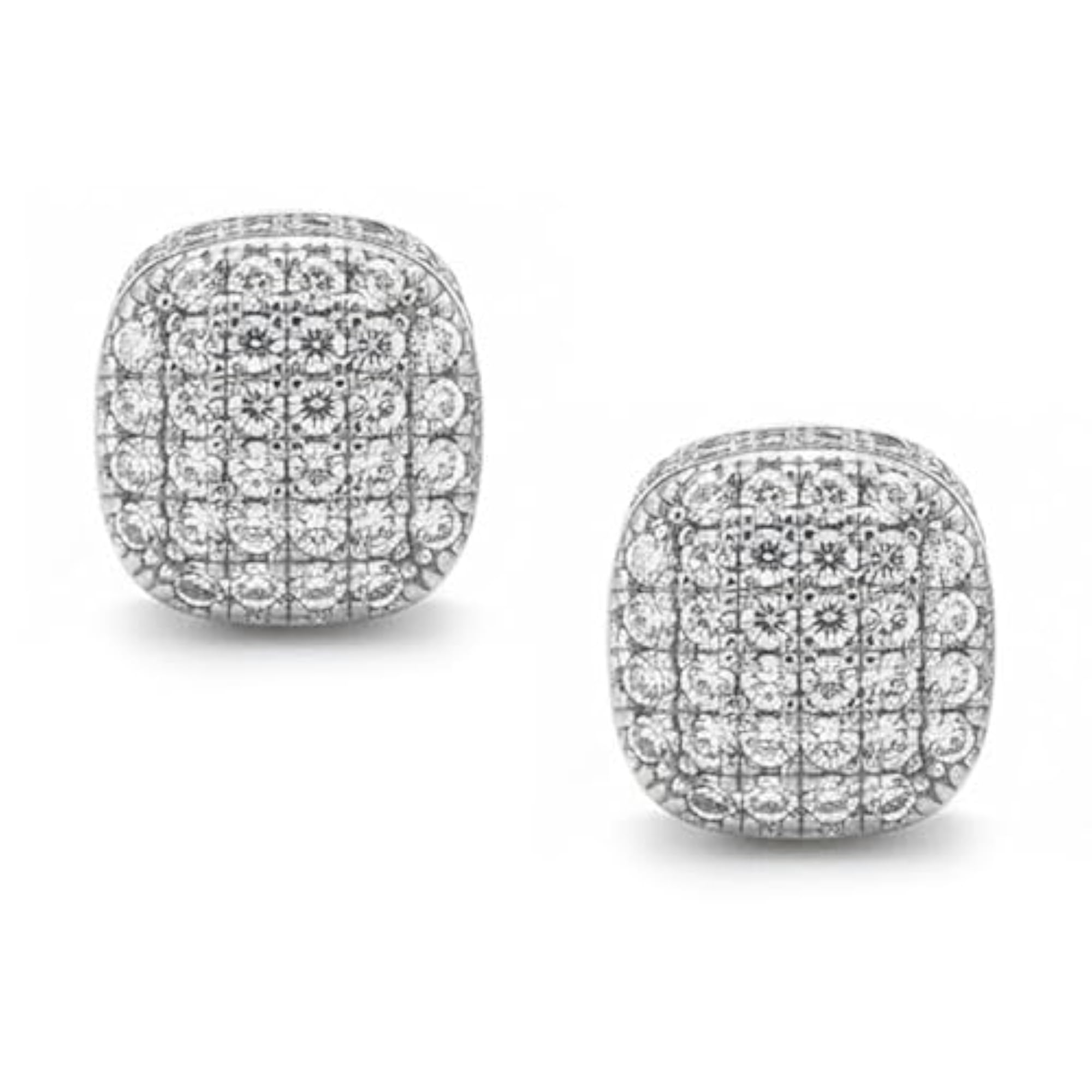 Women's Silver Plated Cubic Zirconia Studded Fancy Stud Earrings