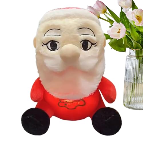 itrimaka Christmas Stuffed Toy, Cute Christmas Plush Doll With Music And Lights Christmas Plush, Soft Stuffed Animal Holiday Pillow Festive Ornament for Christmas Party Sofa Bed