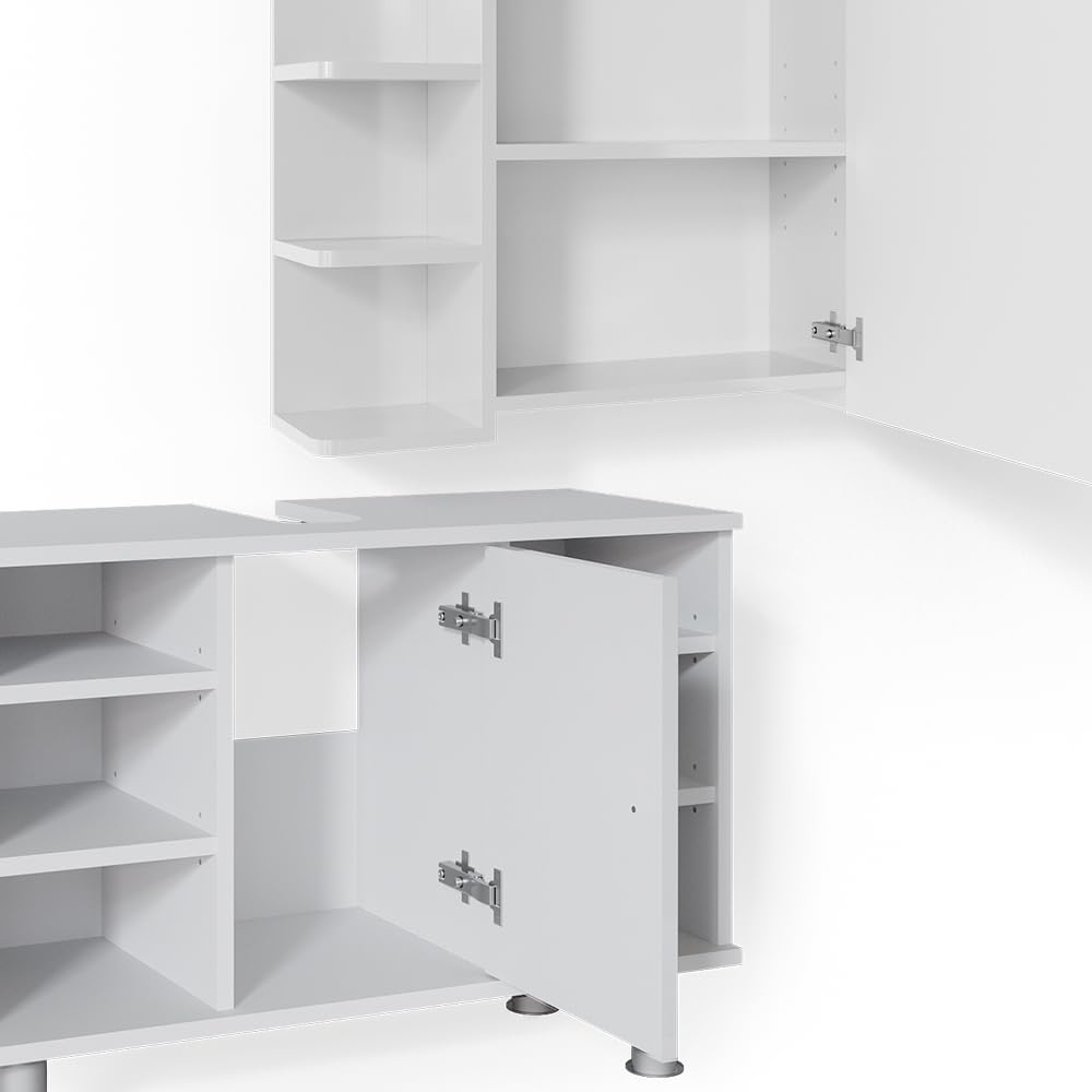 Set Mobili Bagno Vicco Fynn - 2 Pezzi In Legno Anticato Con Mobile Base 80cm - Foto 11