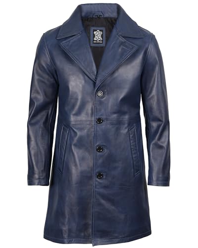 Image of Decrum Leather Coat Men - Casual Car Coat Style Real Lambskin Mens Leather Coat